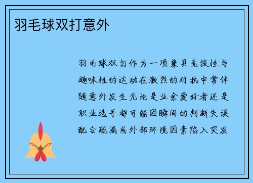 羽毛球双打意外
